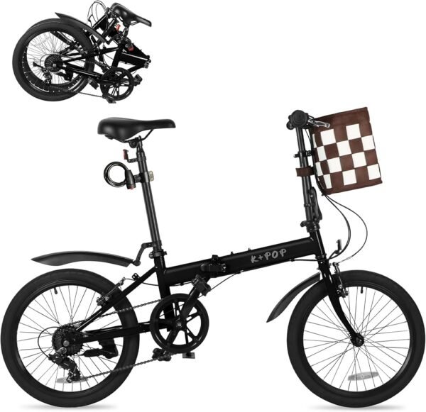 Folding Bicycle 7 Speed Shifters High Carbon Steel Frame Men